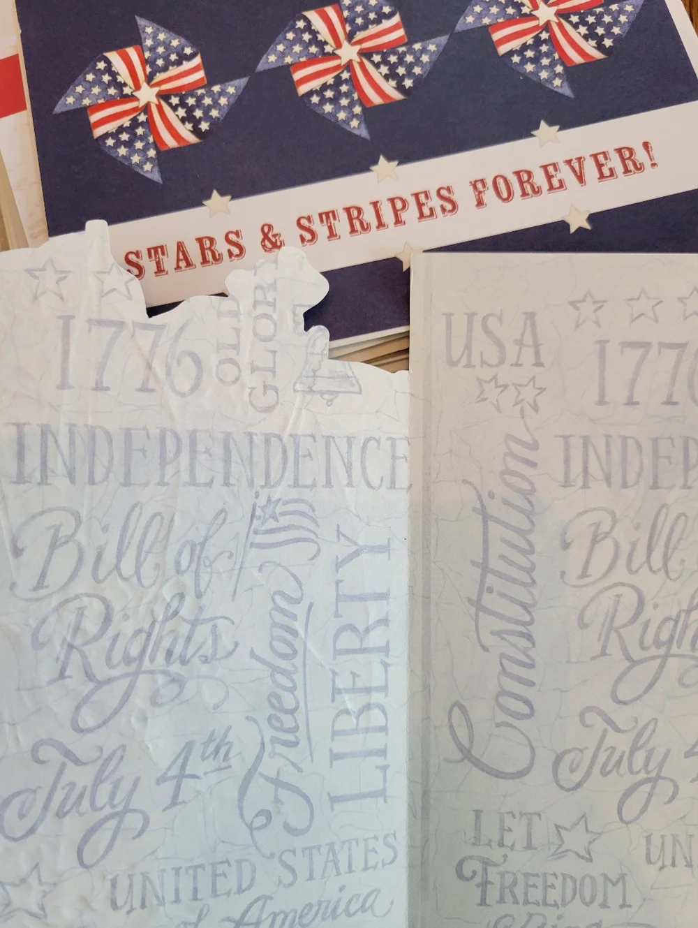 Patriotic American Flag USA Military Veteran Greeting Cards 20ct Red White Blue